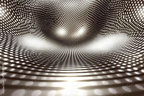 Abstract tunnel with repeating dot pattern, light source at center