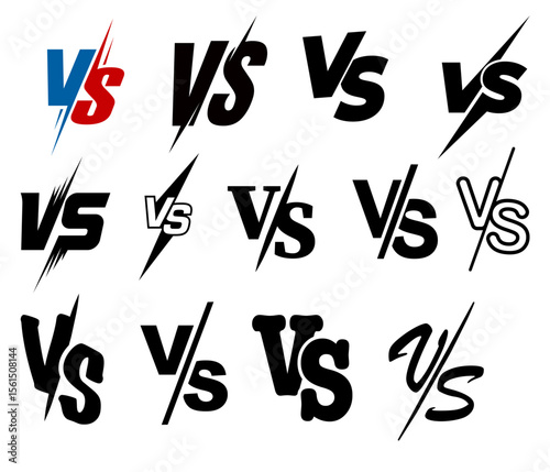 Versus Icons Vector Set | VS Letter Symbols & Battle Match Graphics