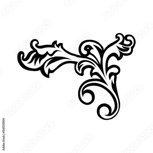 Illustration of download vector floral corner design element for free elegant flourish scroll decoration and ornament art 100 vector
