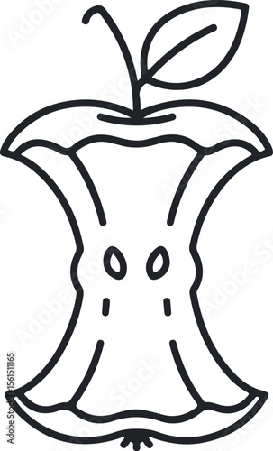 Apple stub linear icon on white background