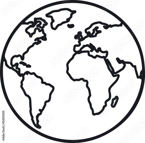 Earth planet icon on white background