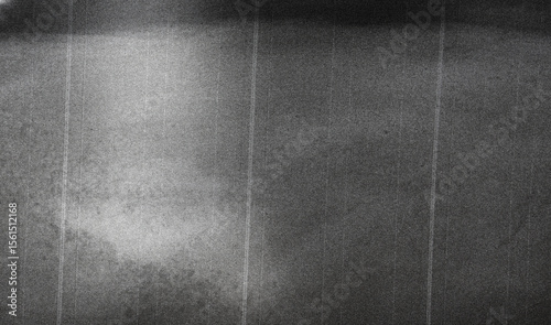 Old film texture with scratches, noise and glitch shapes. Realistic overlay film texture in black-white, dust and grain. Distressed retro movie or photo negative effect of cinema nostalgia. Artwork
