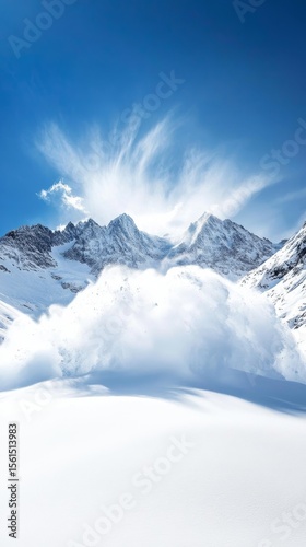 snow avalanche, winter landscape