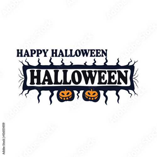 Happy Halloween party  emblem 1+ Million Halloween Vector    Art, Icons,  banner and Graphics for