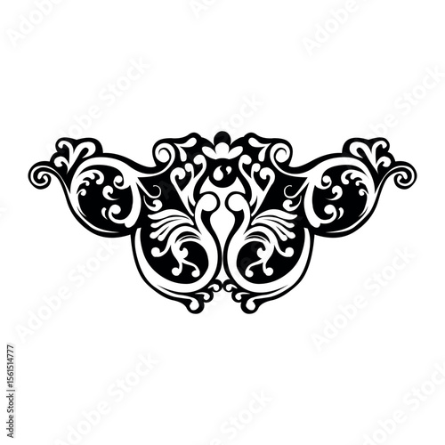 Illustration of download vector graphic of vintage floral ornament design element for free commercial use and decoration needs vector