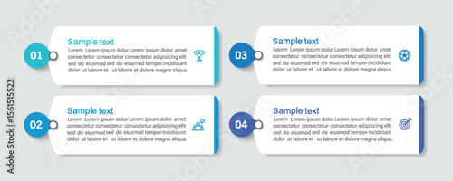 Business vector infographic template with 4 options or steps. Can be used for workflow layout, diagram, annual report, web design	