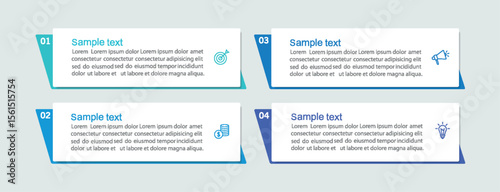 Business vector infographic template with 4 options or steps. Can be used for workflow layout, diagram, annual report, web design	