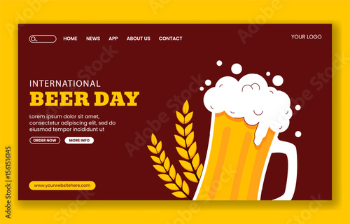 International Beer Day Featuring Craft Beer and Cheers for Social Media Landing Page Background