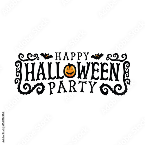 Happy Halloween party  emblem 1+ Million Halloween Vector    Art, Icons,  banner and Graphics for