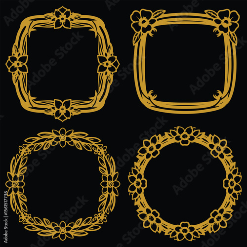 Perfect Floral Borders Decorative Collection Exemplary Premium Art