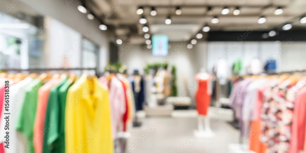 Fototapeta premium Vibrant abstract blur of a boutique display in a modern shopping mall interior