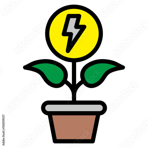 Energy Plant  Icon Element For Design