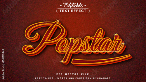 Shiny popstar text editable text effect.