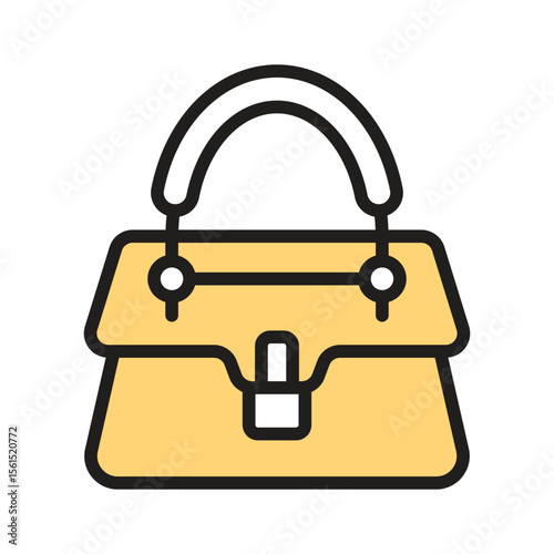 Visually appealing glyph icon showing ladies fashion handbag