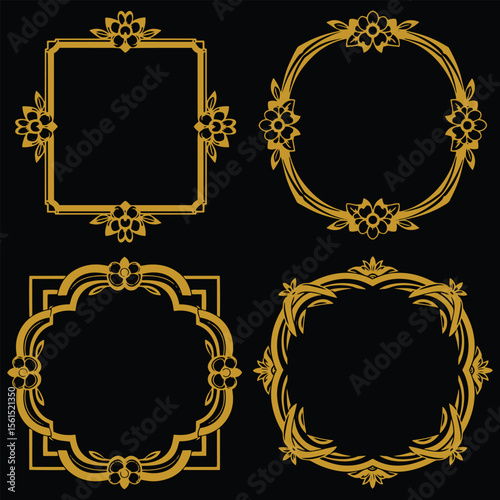 Innovative Floral Frames Premium Decorative Elements Set Fresh Approach
