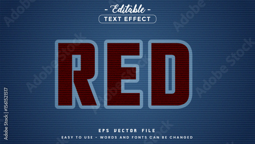 Blur red text, editable text effect.