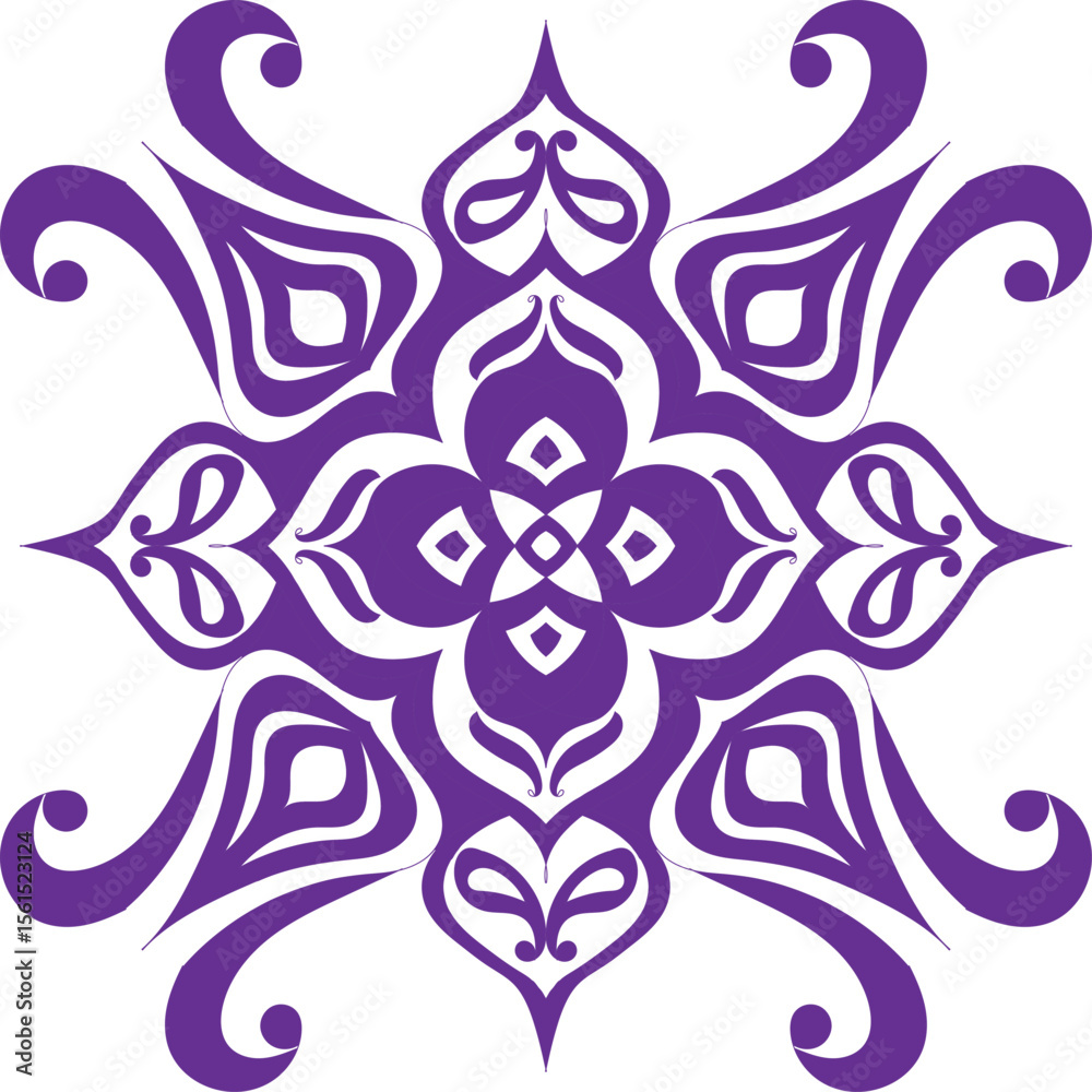 Mandala, square background design, lace ornament in oriental style.