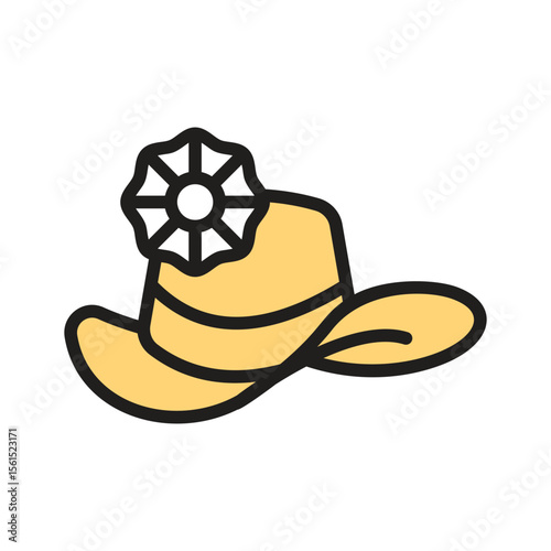 Summer hat icon in glyph style, ready for premium use
