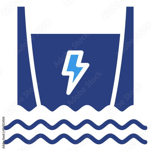 Hydropower Dam  Icon Element For Design