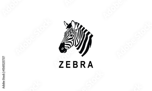 Minimalist ZEBRA PREMIUM Logo with Stylized Black and White Zebra Head Illustration, Ideal for Elegant Brand Identity