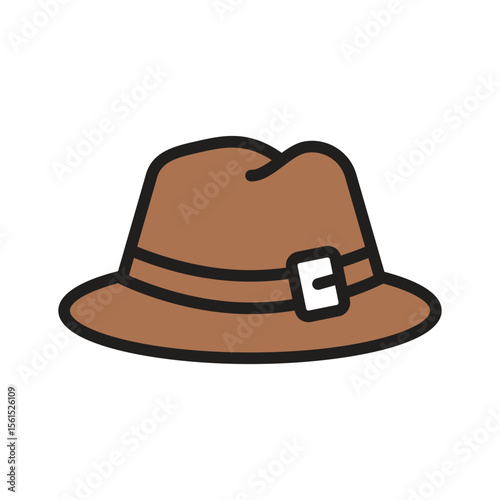 A handy glyph icon showing fedora hat