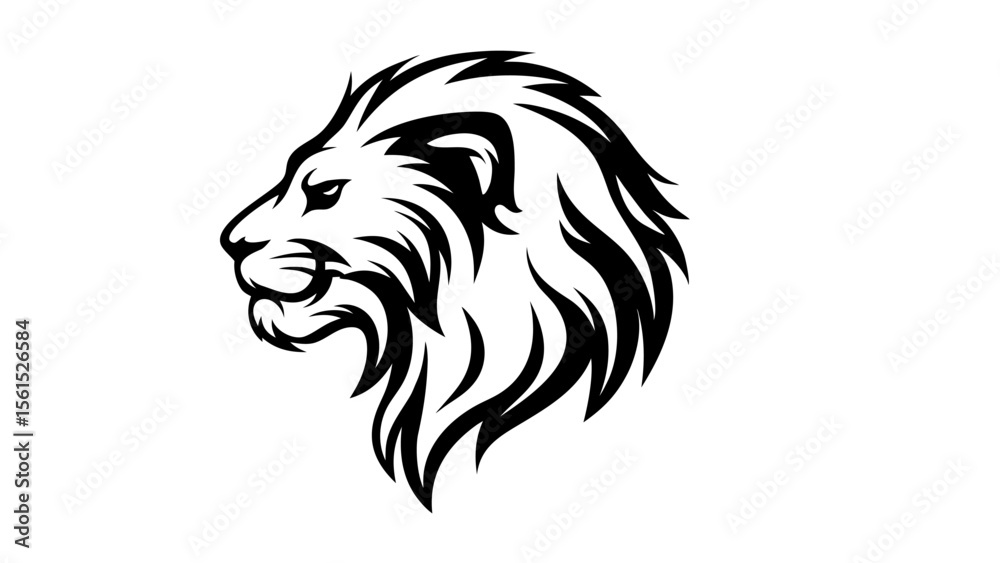 Obraz premium lion head vector silhouette