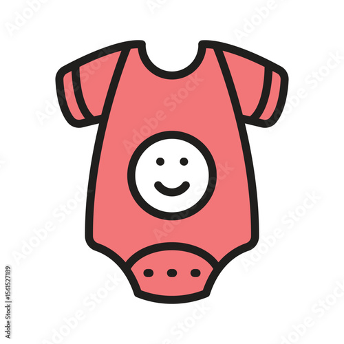 Visually appealing glyph style icon of baby romper