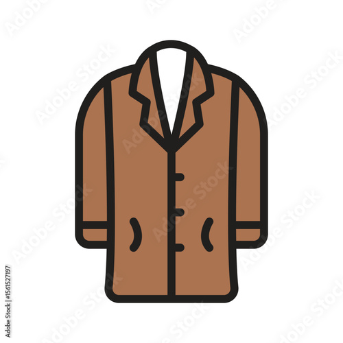Get this latest glyph style icon of long coat