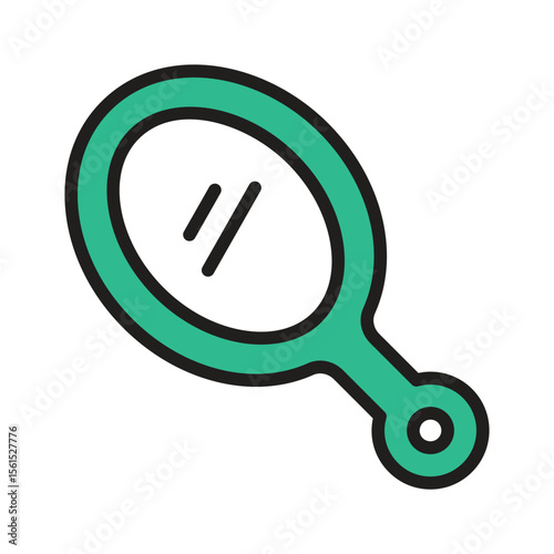 Hand mirror icon in glyph style, ready for premium download