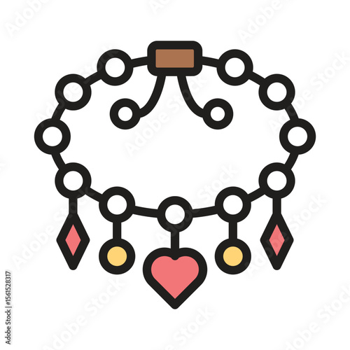 Grab this captivating glyph icon of charm bracelet