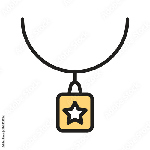 Easy to use glyph icon of locket with a star on it