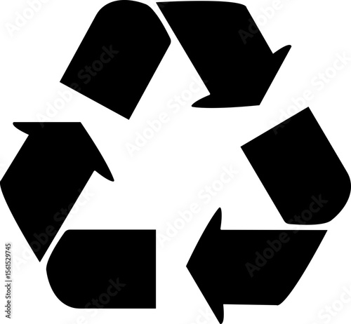 recycle symbol in flat style icons with frame. Isolated on transparent background