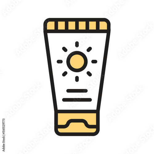 Get this amazing glyph icon of summer sunscreen tube