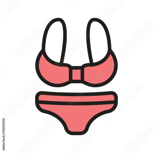 An icon of beach bikini designed in glyph style