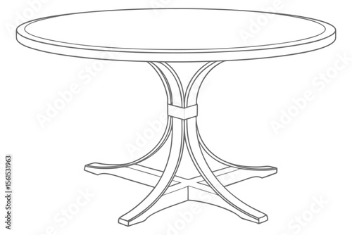 Modern minimalist dining table with rounded corners and sleek legs