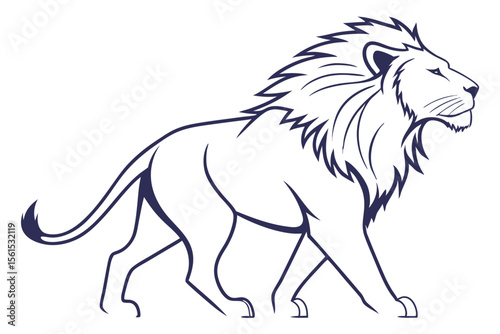 lion silhouette in profile  minimalist design with