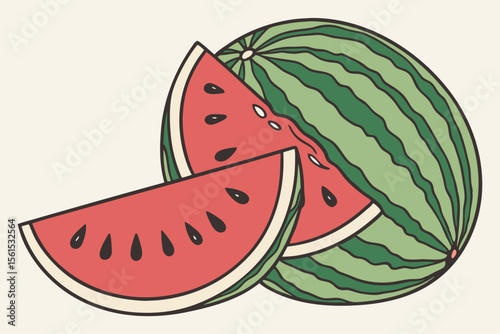 watermelon vector illustration