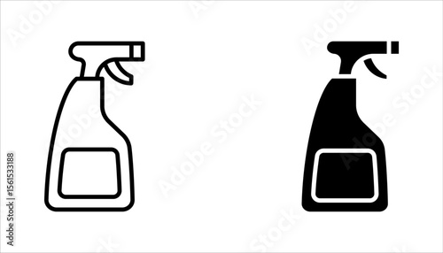 Cleaning products icon set. household cleaning and housekeeping thin line symbol. vector illustration on white background
