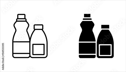 Cleaning products icon set. household cleaning and housekeeping thin line symbol. vector illustration on white background