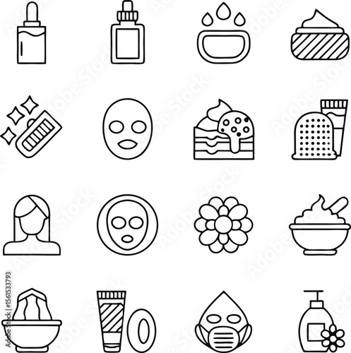 Assorted Beauty and Personal Care Products Featuring Serums, Creams, Masks, and Other Treatments for Skin Health
