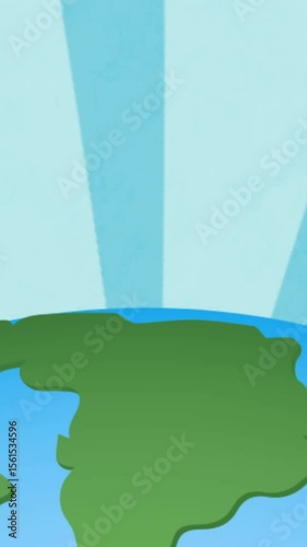 Animation of globe on rotating blue background