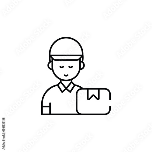 Delivery Boy icon design with white background stock illustration