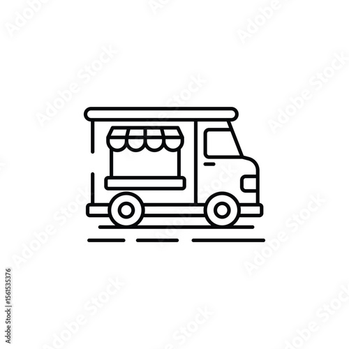 Food Van icon design with white background stock illustration