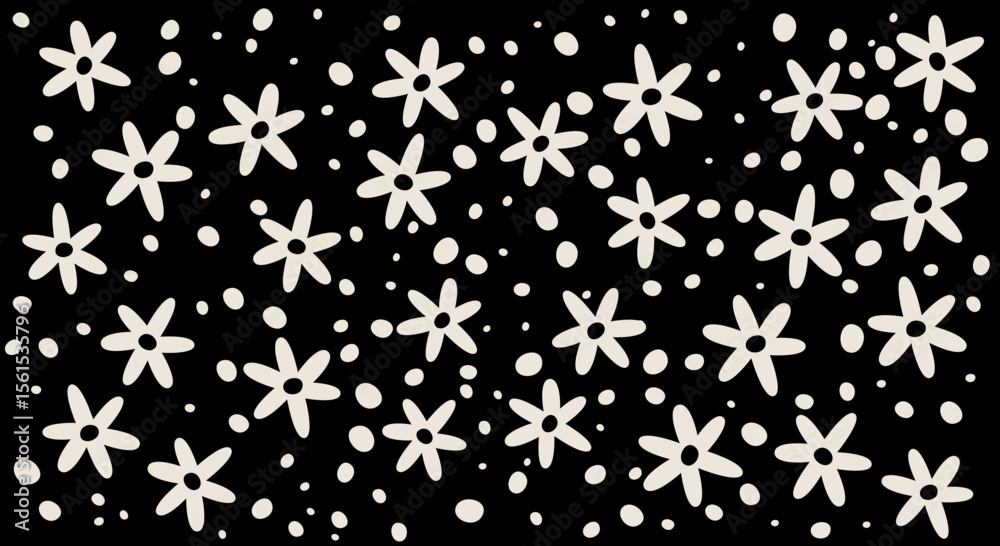 Muster mit Blumen und Punkten