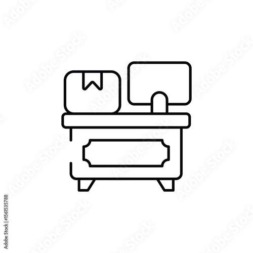 Logistic Reception icon design with white background stock illustration