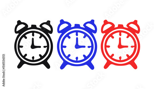 vector alarm clock icon minimalist in diferents collors 