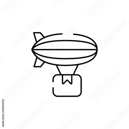 Airship Delivery icon design with white background stock illustration