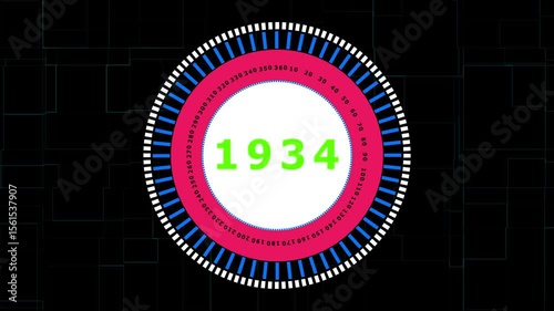 Digital Countdown Timer Animation Futuristic Circular Design with Numbers and Progress Indicator