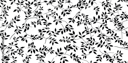 Elegant floral seamless pattern with tree branches. Vector organic background.