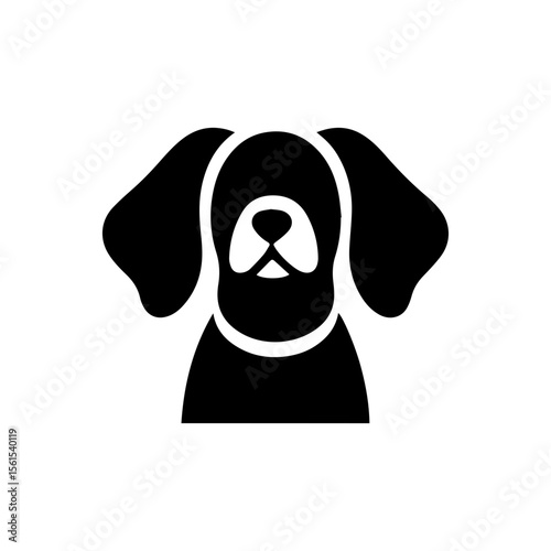 minimalist vector silhouette, Floppy puppy ears
